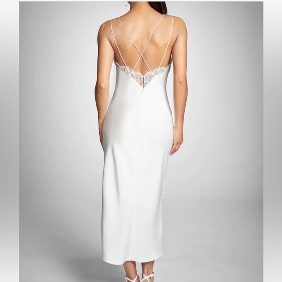 NWT Sachin + Babi Ivory Satin Crepe and Lace Dylan Dress - Sz 4 - Picture 2 of 14